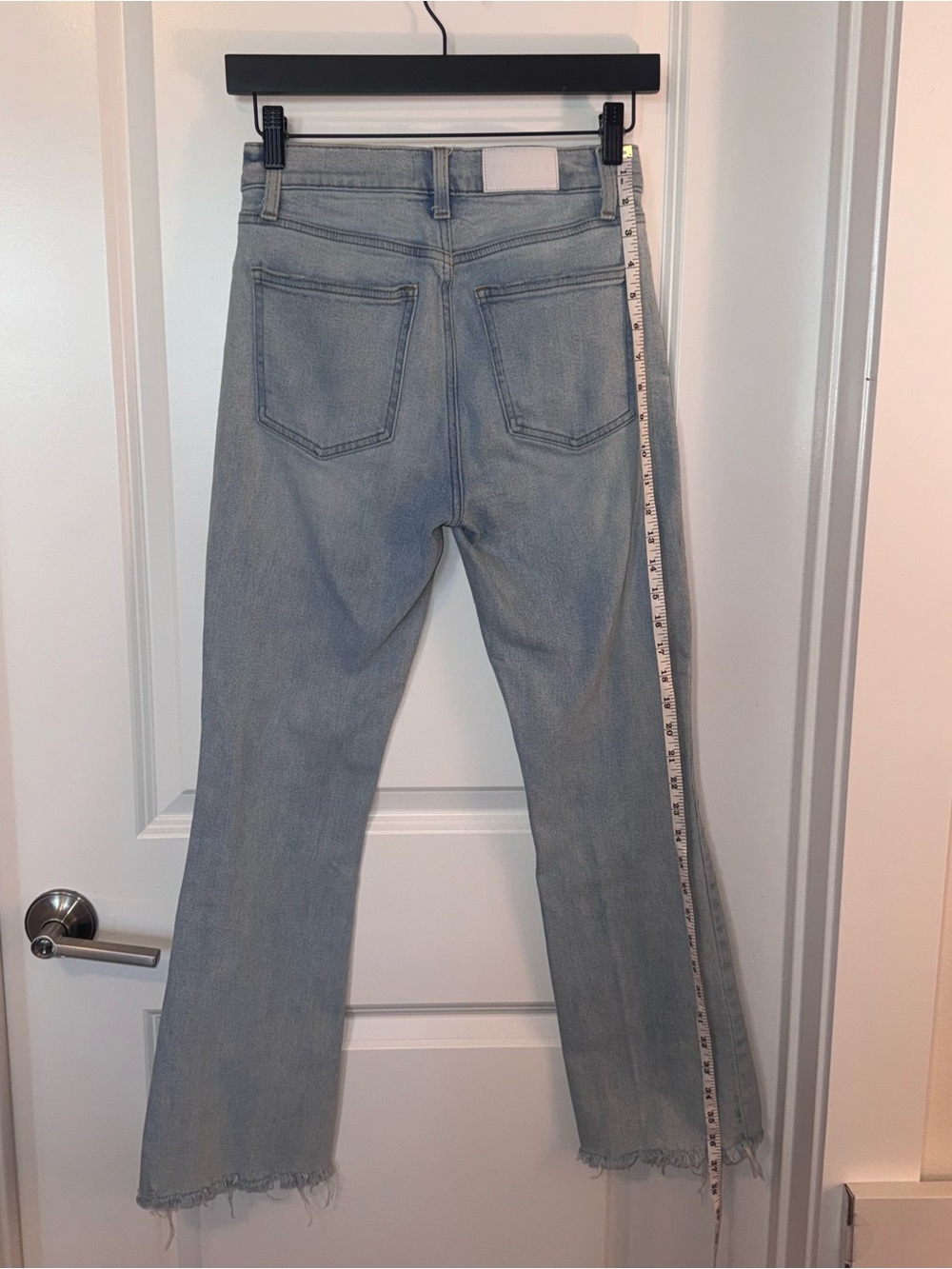 Pistola Denim Size 26 Light Wash High Rise Crop Flare Jeans Raw Hem - Picture 2 of 7